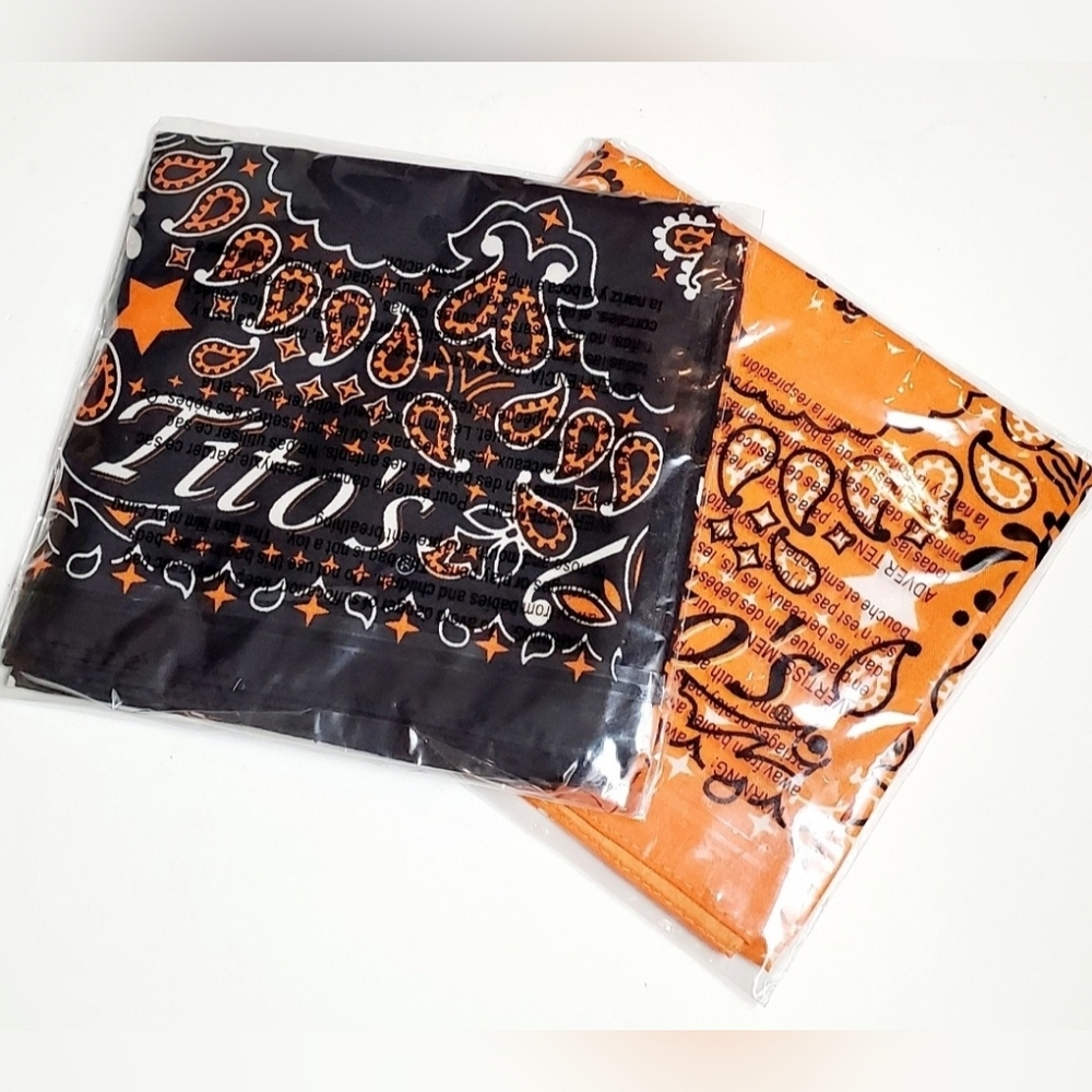 Tito's Handmade Vodka 2 Pack Black and Orange Bandana Bundle